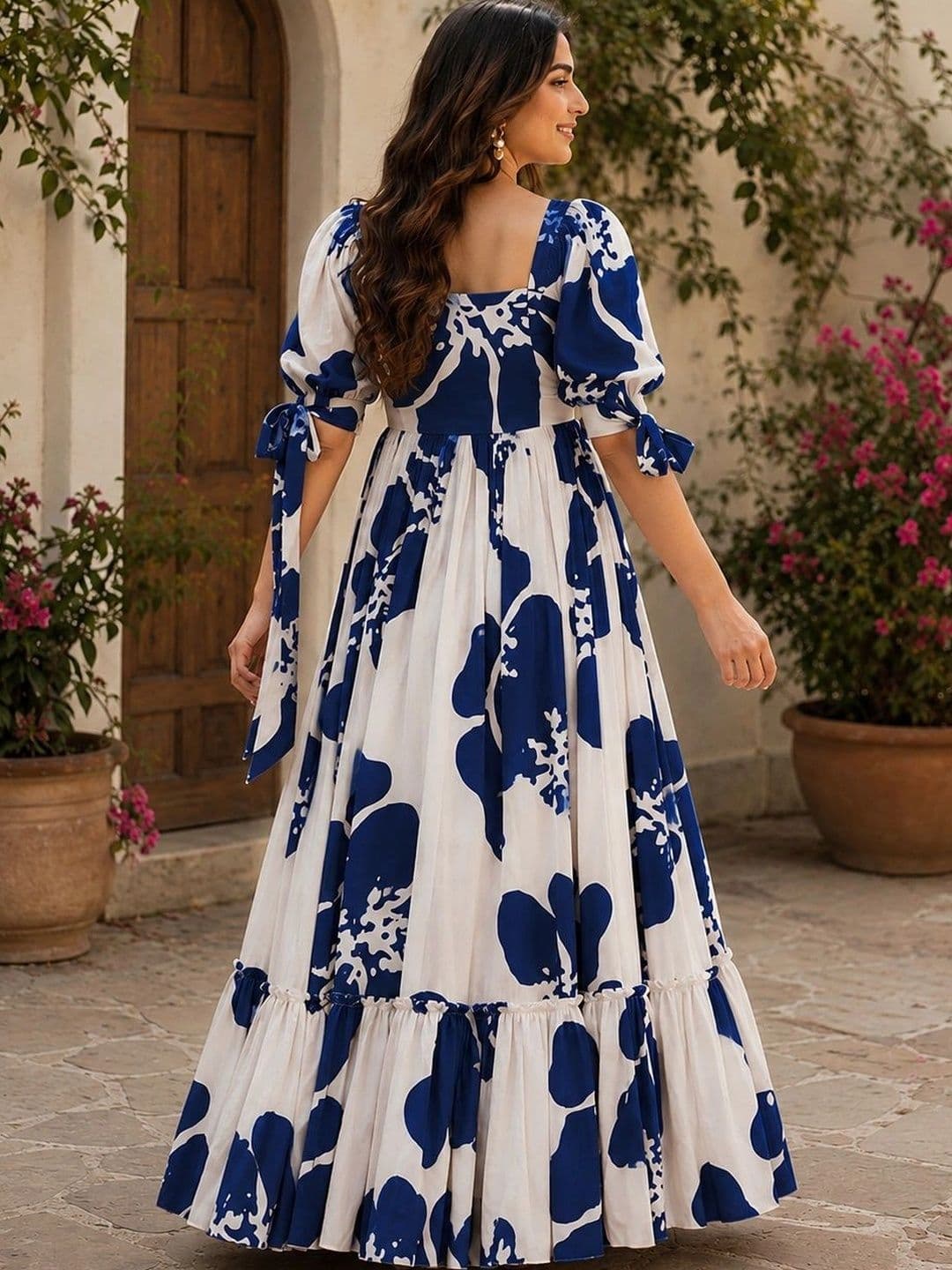 Raiyani Enterprise Women Floral Printed Floral Crepe Anarkali Kurta thumbnail 3