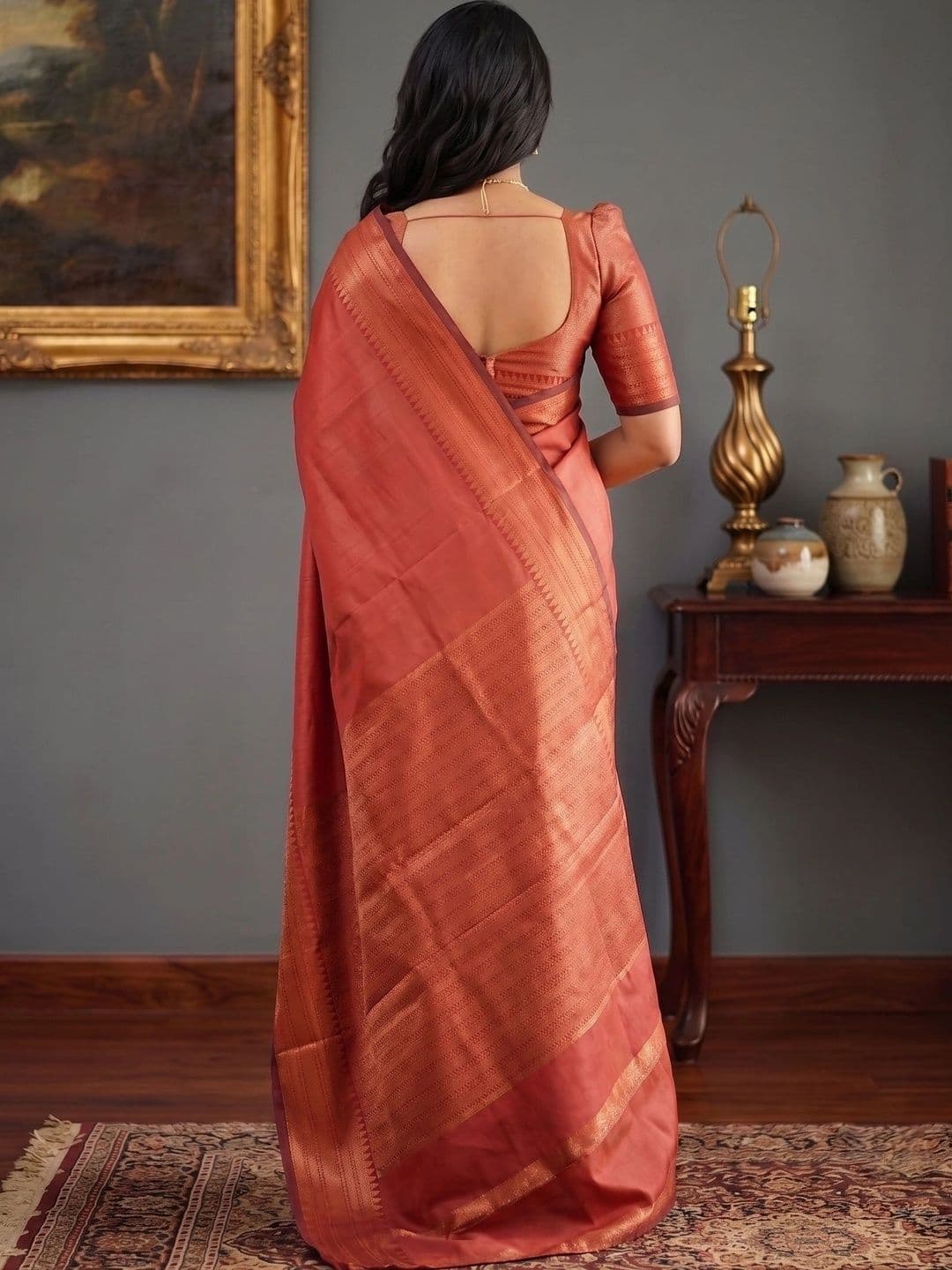RUTVA FASHION Woven Design Zari Art Silk Banarasi Saree thumbnail 2