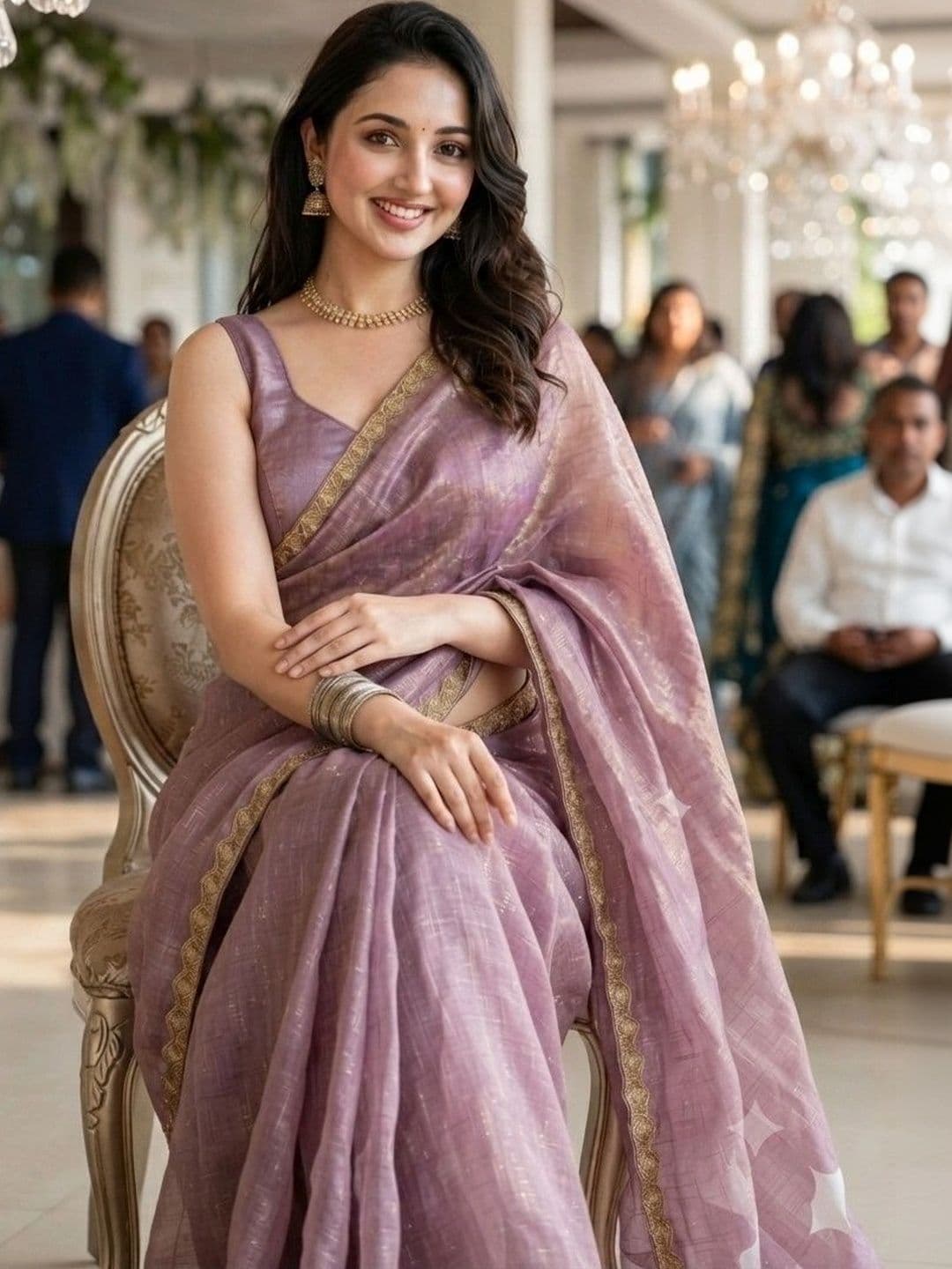 Akshmi Creation Women Zari Supernet Saree - view 1