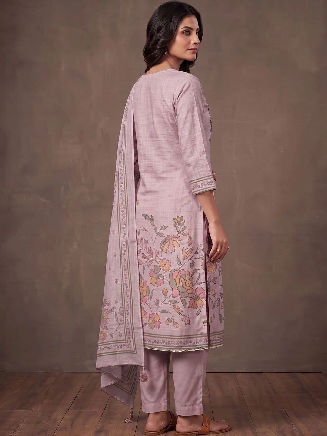Peachmode Linen Unstitched Dress Material thumbnail 5