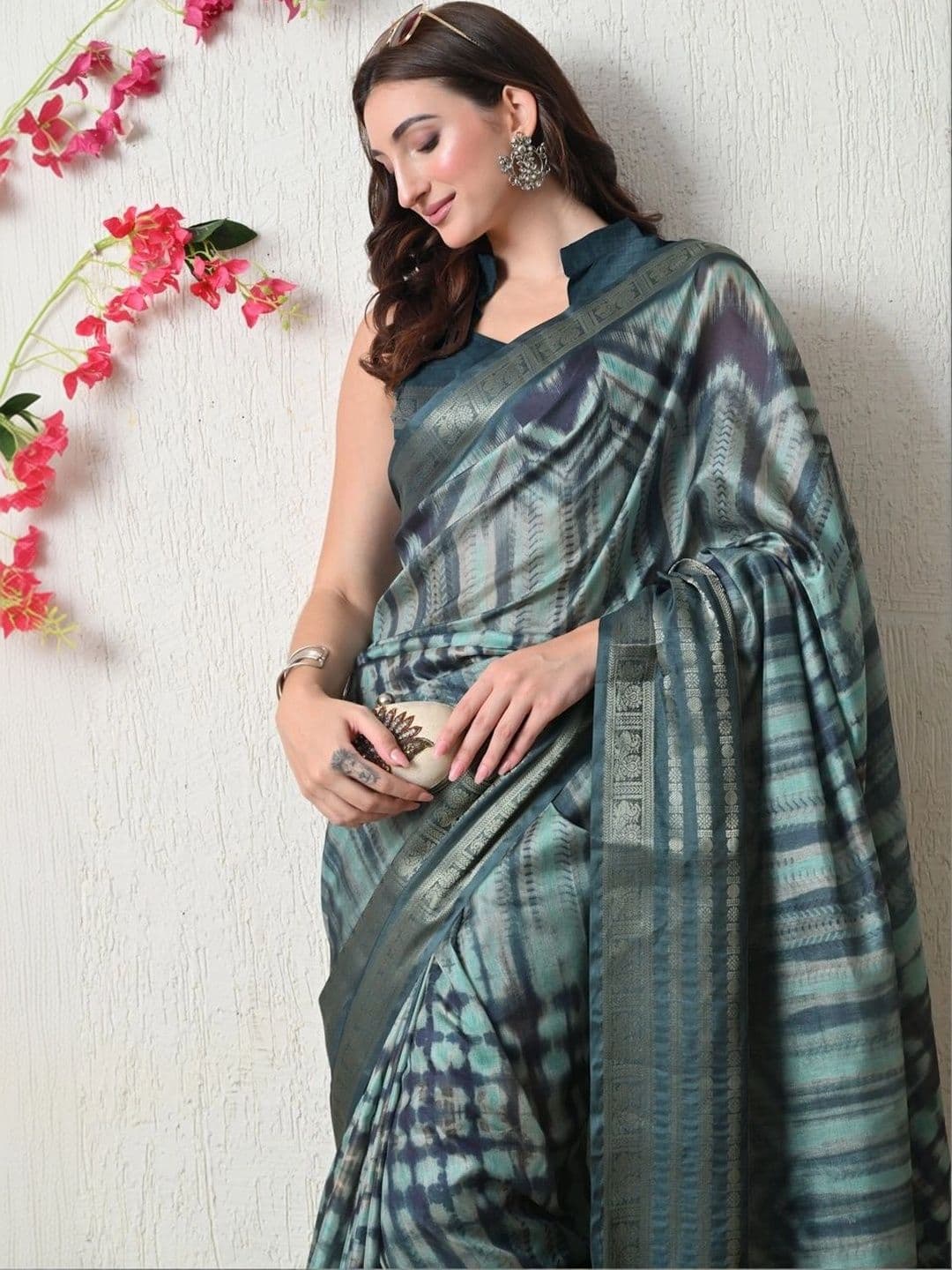 KALINI Tie and Dye Silk Cotton Saree thumbnail 5