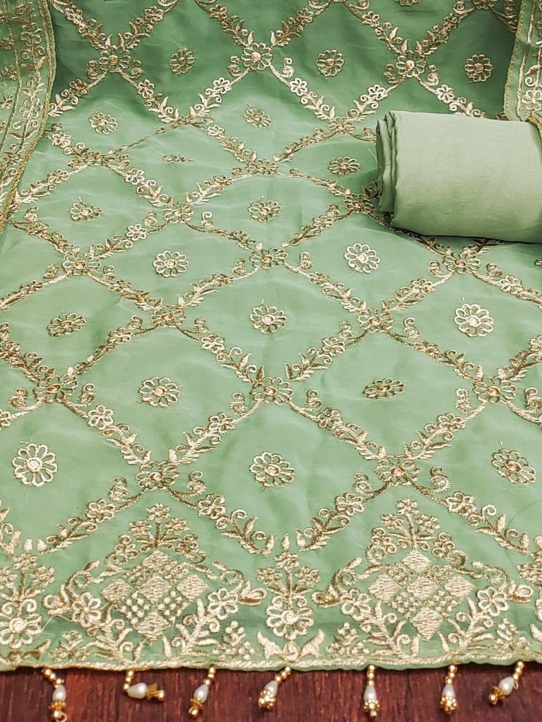 Dhaaga Ghar Embroidered Unstitched Dress Material thumbnail 2