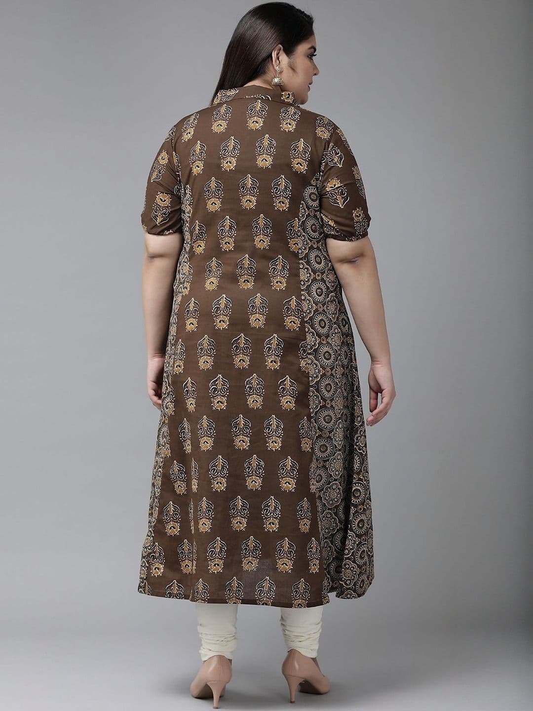 KALINI Women Floral Cotton A-Line Kurtas thumbnail 4