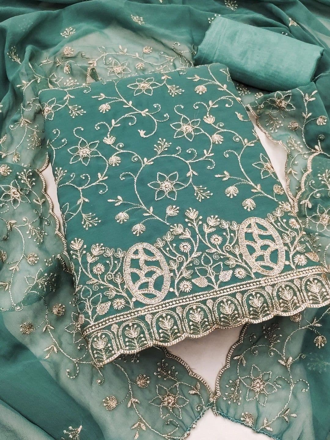 Dhaaga Ghar Embroidered Unstitched Dress Material - view 1