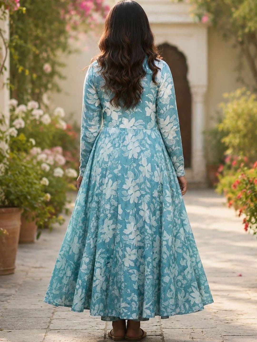 AJ ART Women Floral Printed Floral Anarkali Kurta thumbnail 3