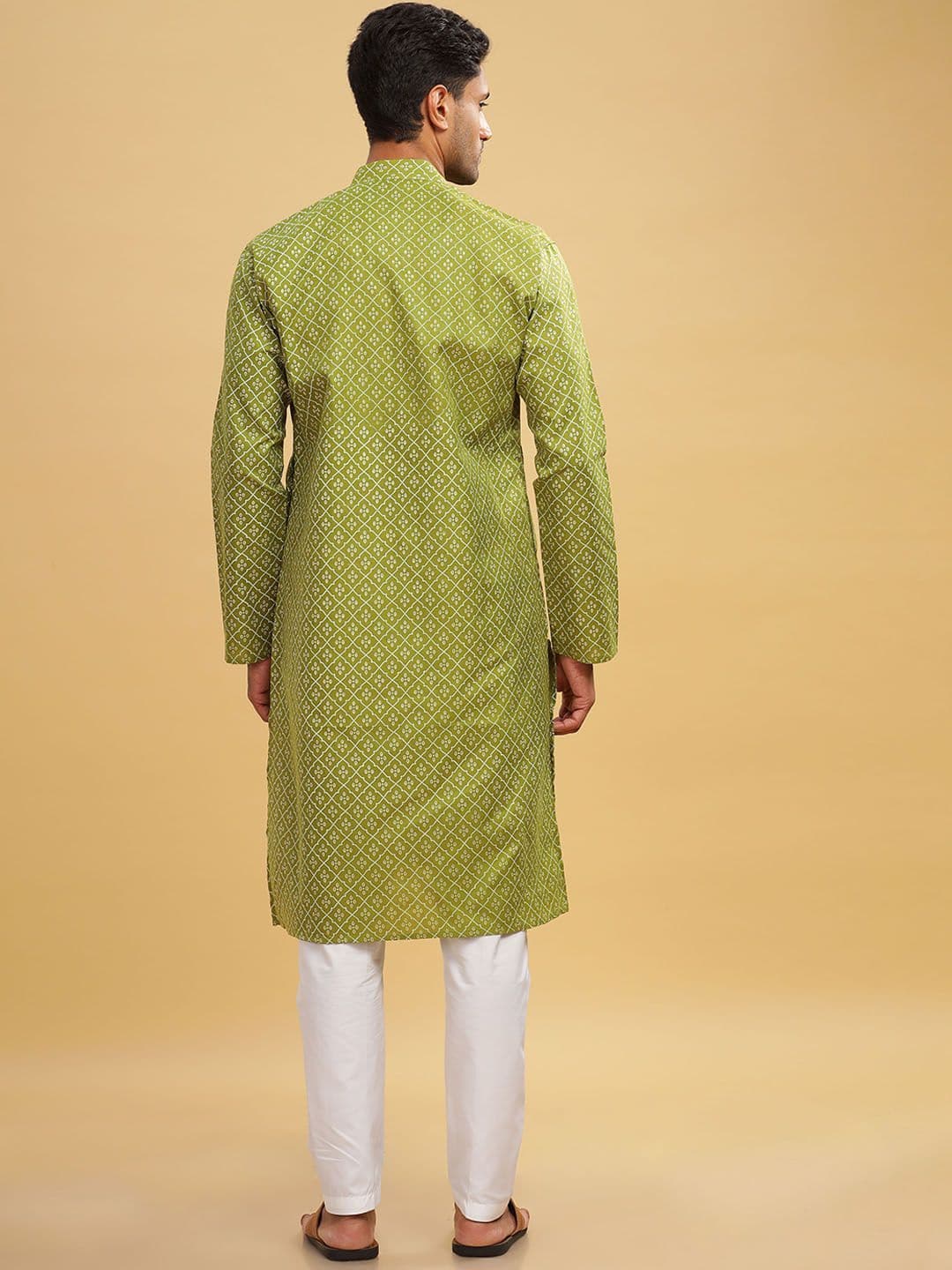 Anouk Printed Band Collar Straight Long Kurta thumbnail 3