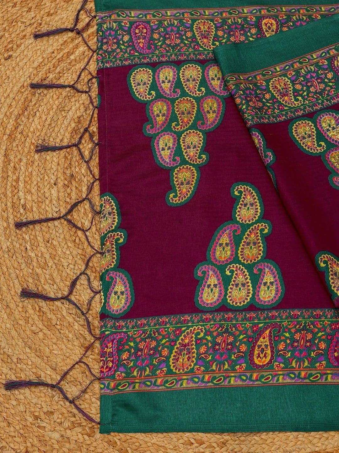 Soch Paisley Embroidered Dupatta with Thread Work thumbnail 2