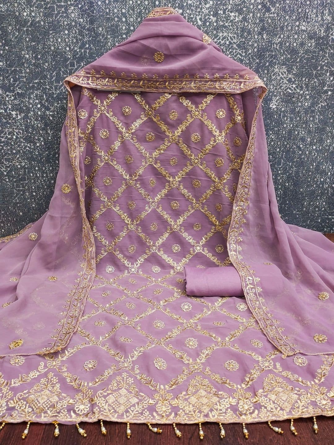 Dhaaga Ghar Embroidered Unstitched Dress Material thumbnail 3