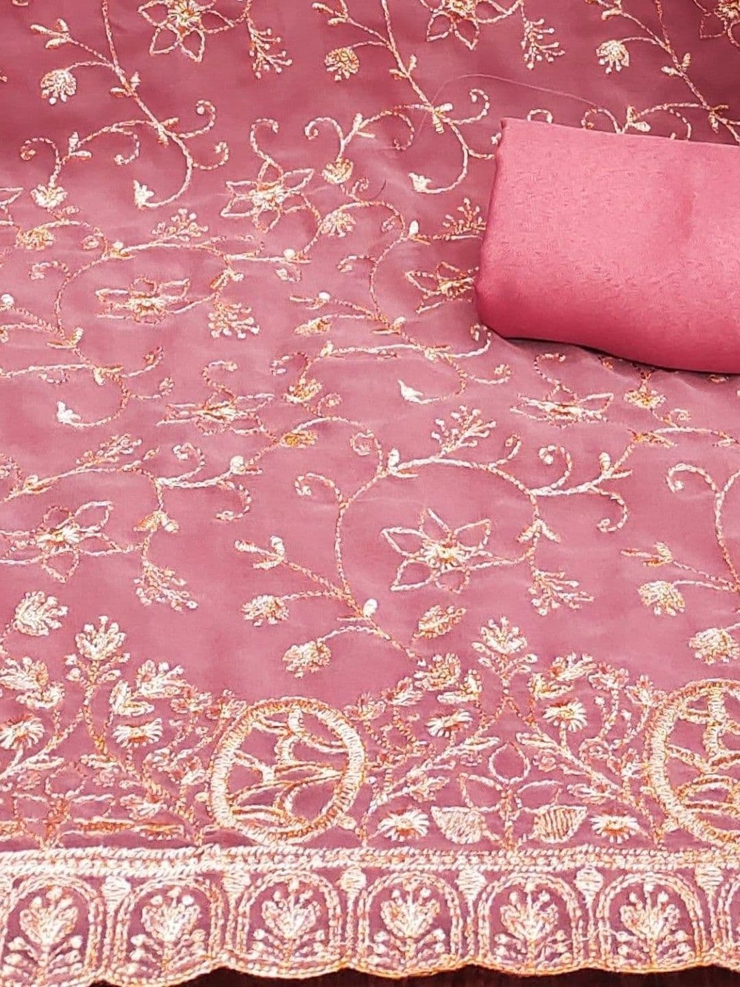 Dhaaga Ghar Embroidered Unstitched Dress Material thumbnail 3
