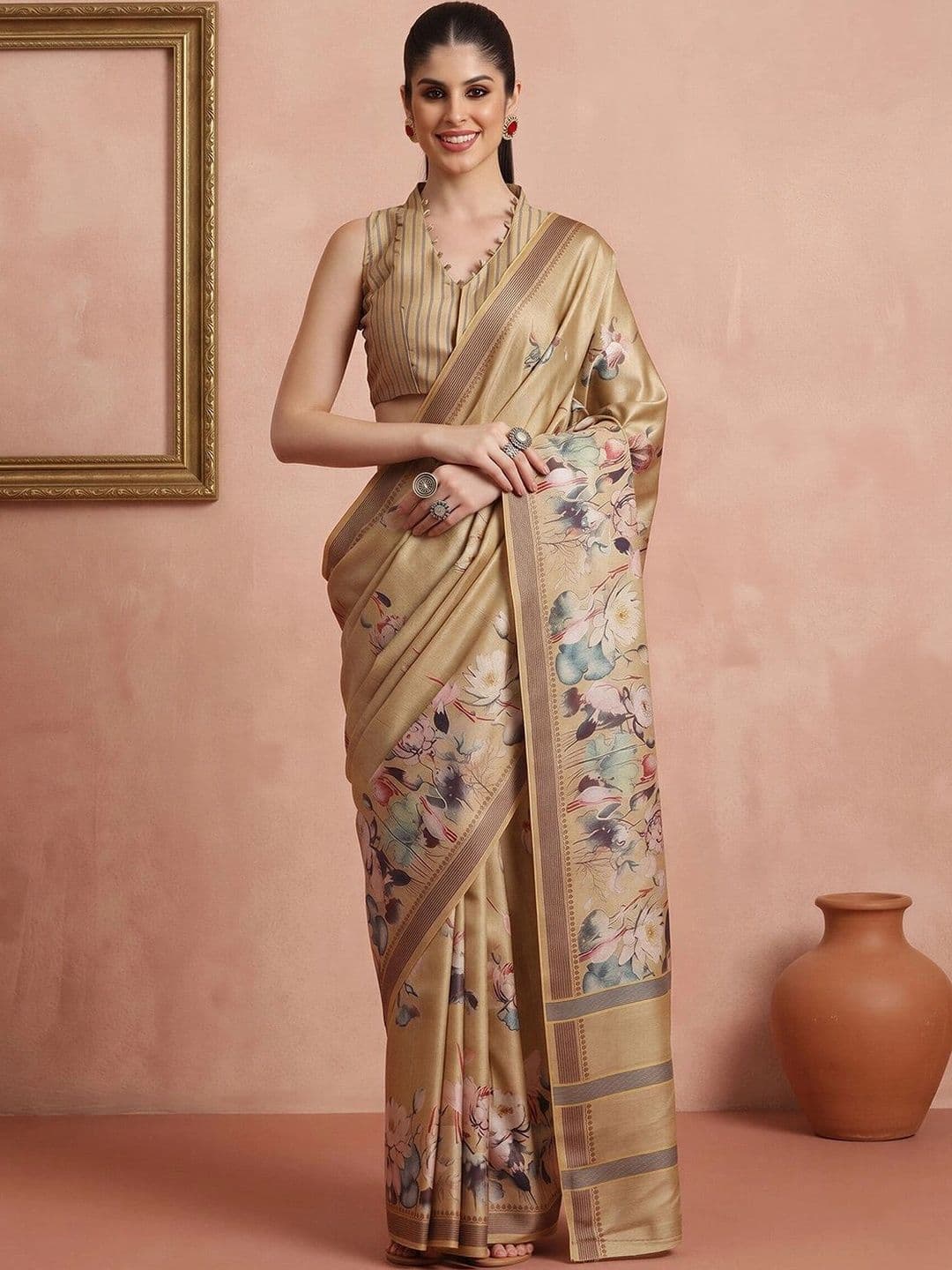 Sangria Floral Designer Saree - view 1