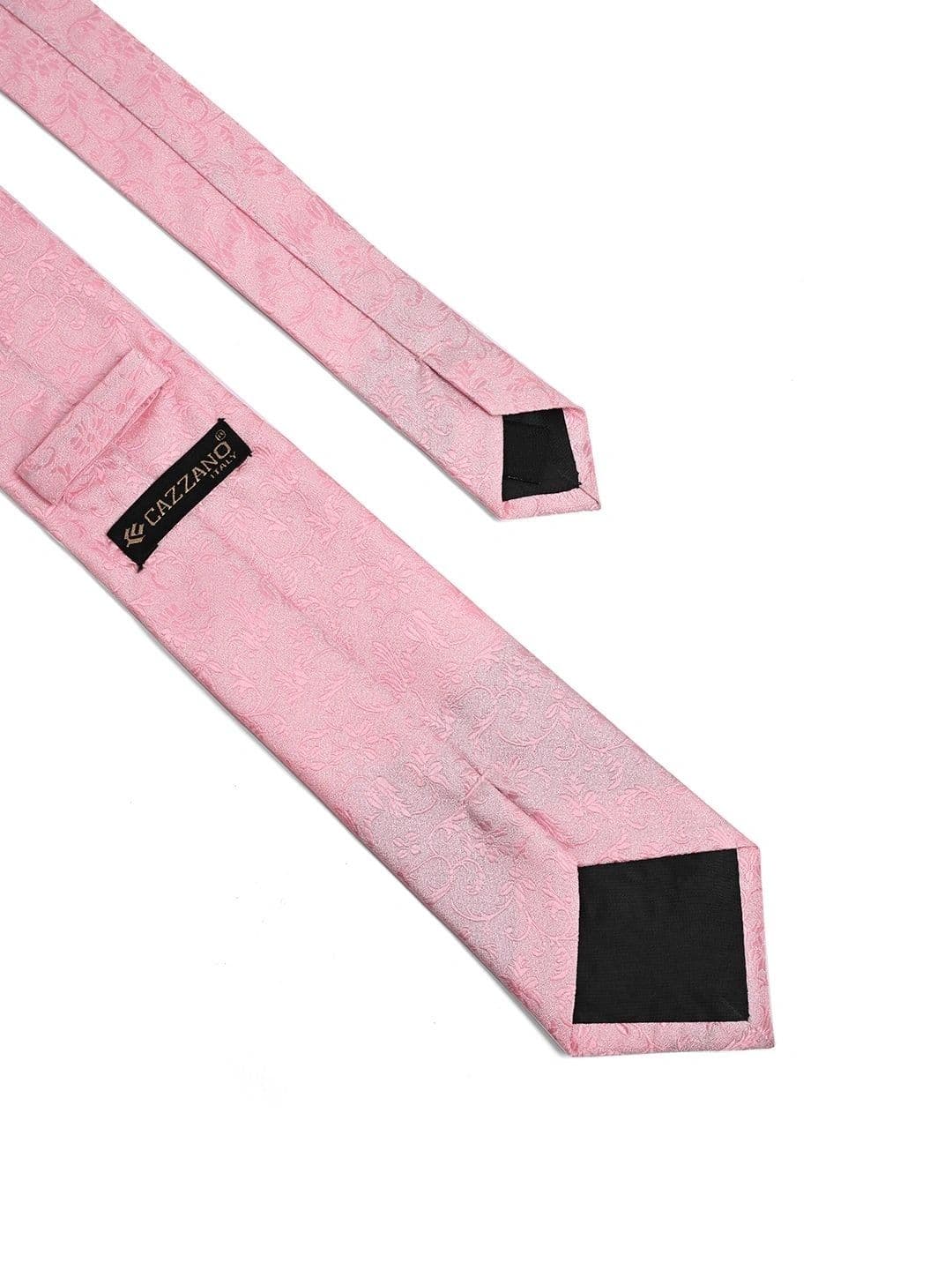 Cazzano Men Pink Woven Design Tie thumbnail 3