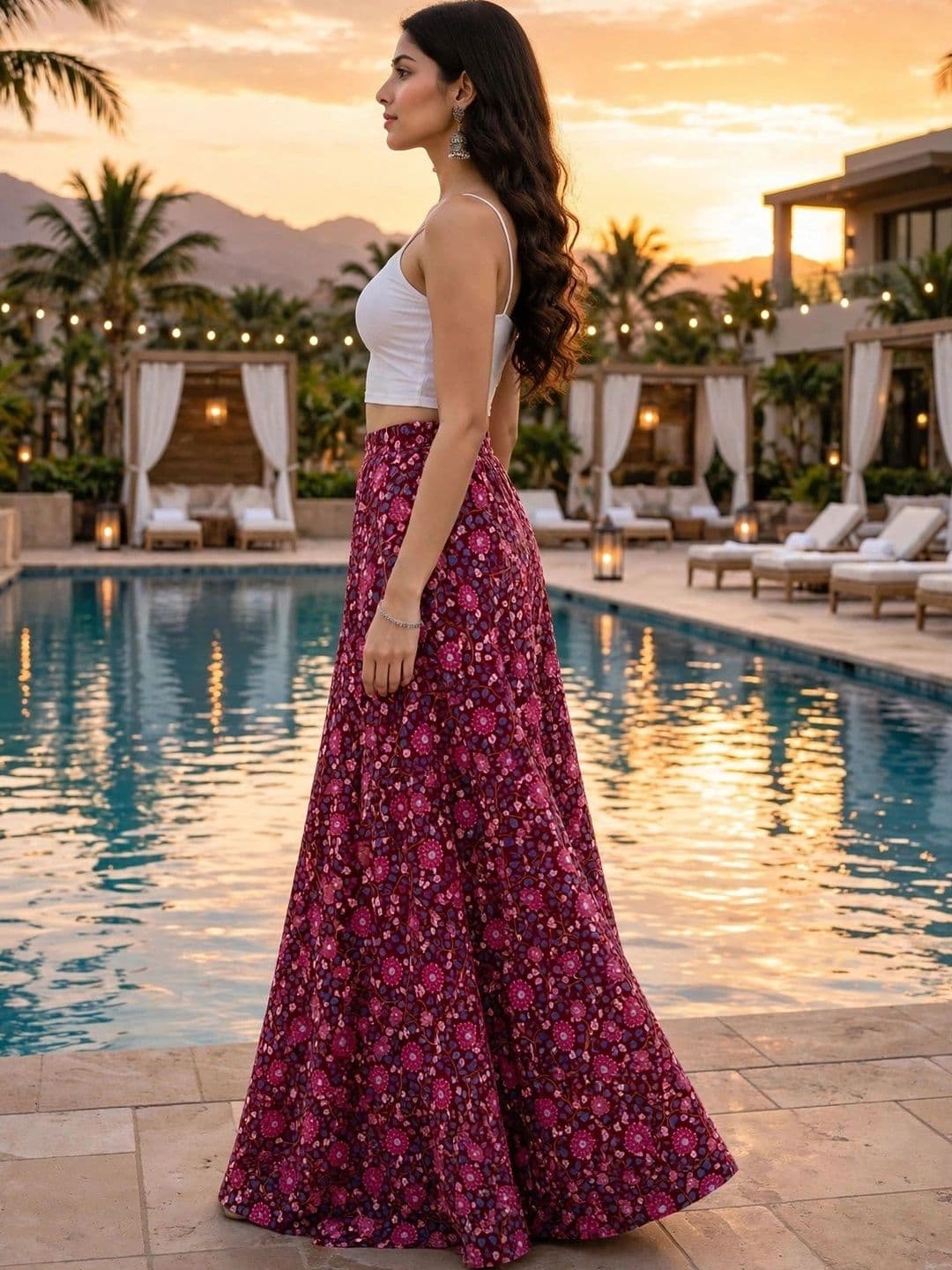 DIVYABHUMI FASHION Women Floral Printed Crepe Ethnic Palazzos thumbnail 3