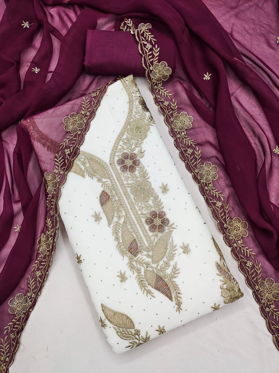 TAVAS Embroidered Unstitched Dress Material thumbnail 3