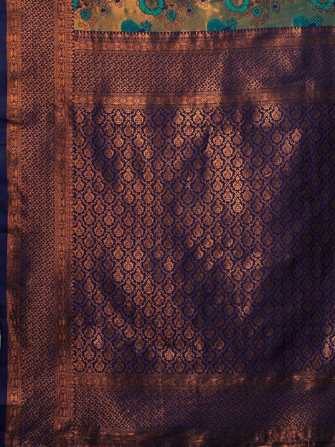 SANISA Woven Design Zari Silk Blend Saree thumbnail 2