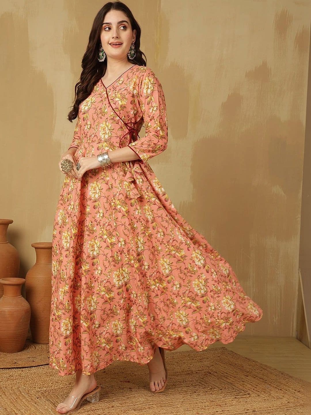 Sangria Women Floral Printed Floral Anarkali Kurta thumbnail 5