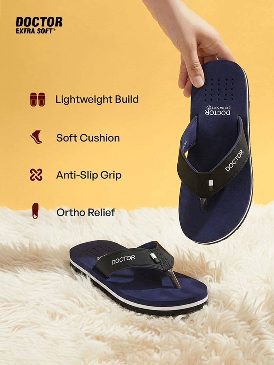 DOCTOR EXTRA SOFT Men Orthopedic Non-Slip Thong Flip-Flops thumbnail 7