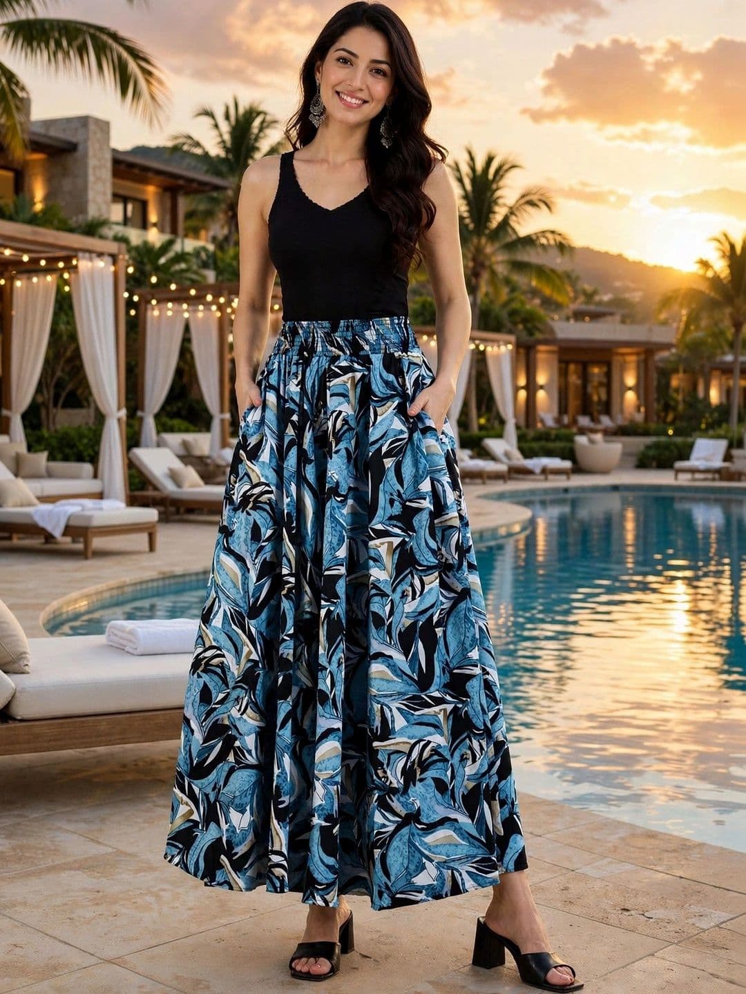 DIVYABHUMI FASHION Women Floral Printed Crepe Palazzos - view 1