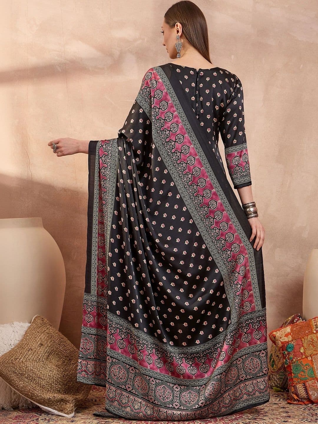 ZYVIRA Satin Unstitched Dress Material thumbnail 3