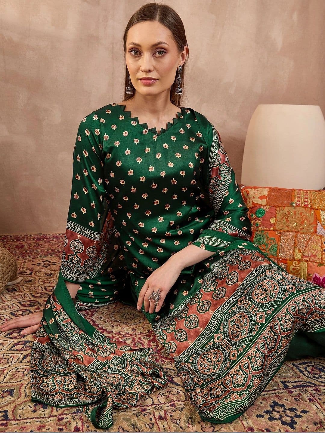 ZYVIRA Women  Satin Unstitched Dress Material thumbnail 3