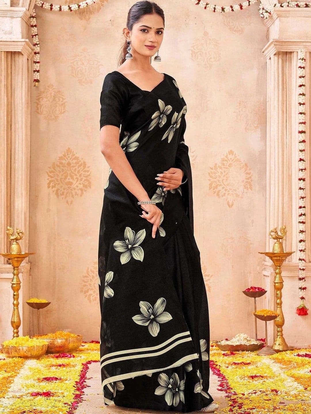 KALINI Floral Fusion Saree thumbnail 6