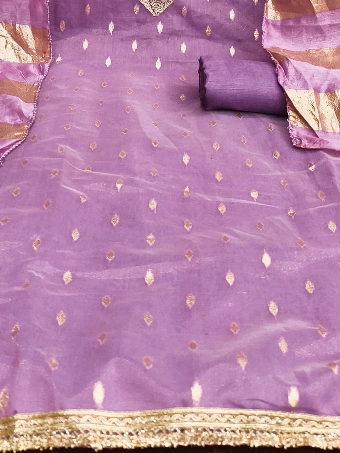 Dhaaga Ghar Embroidered Art Silk Unstitched Dress Material thumbnail 4