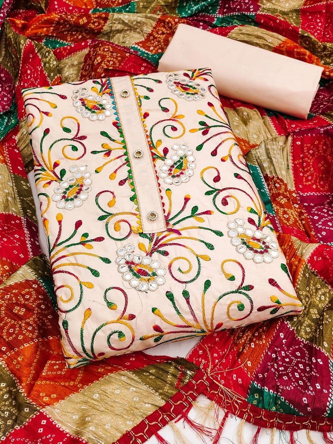 Dhaaga Ghar Women Embroidered Unstitched Dress Material - view 1