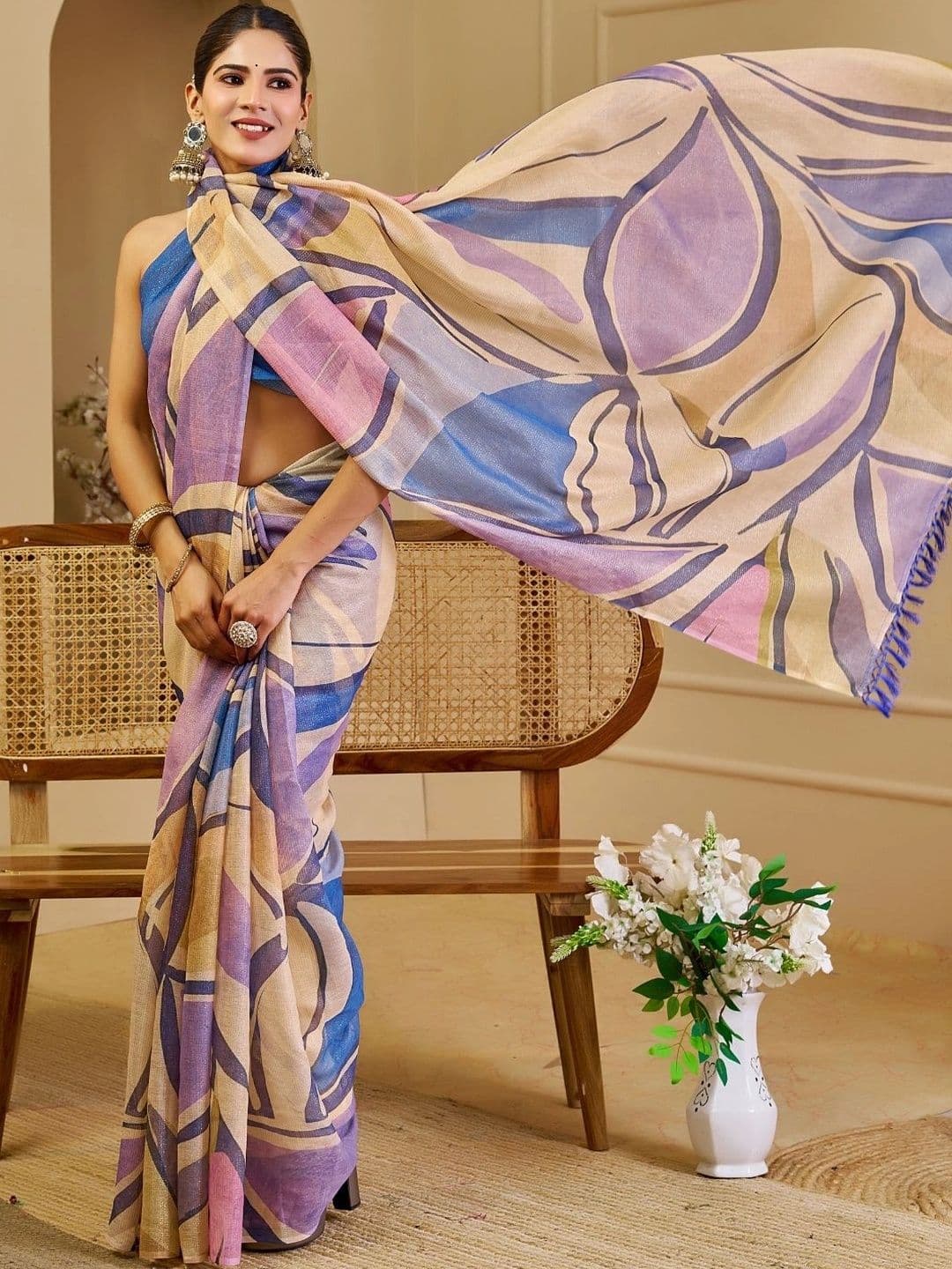 Mitera Tissue Designer Saree thumbnail 6