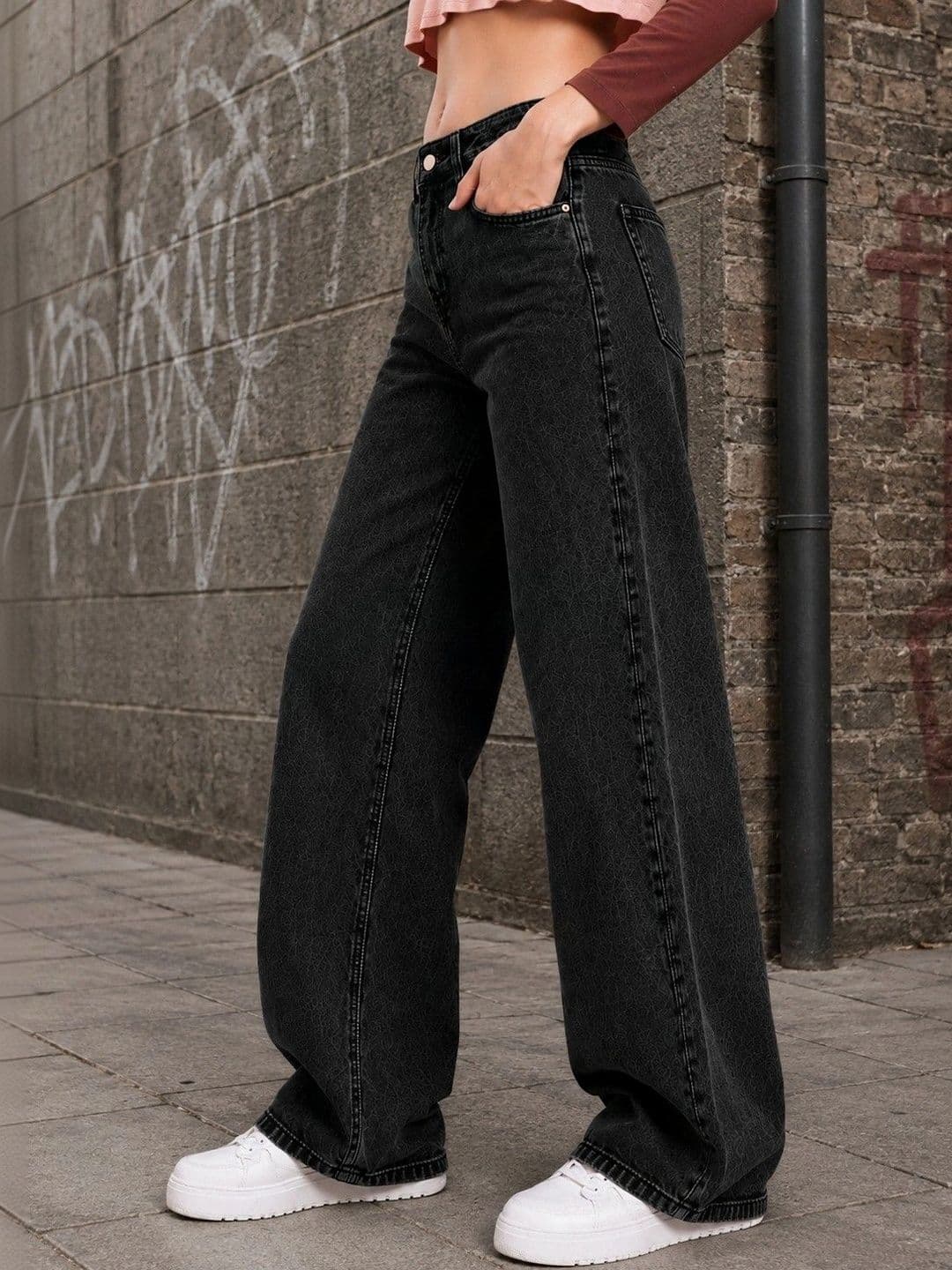 DressBerry Women Comfort Wide Leg High-Rise Light Fade Stretchable Jeans thumbnail 3