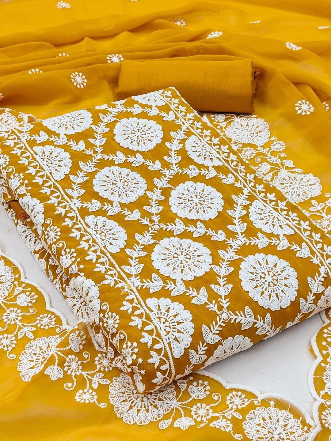 Dhaaga Ghar Embroidered Unstitched Dress Material - view 1