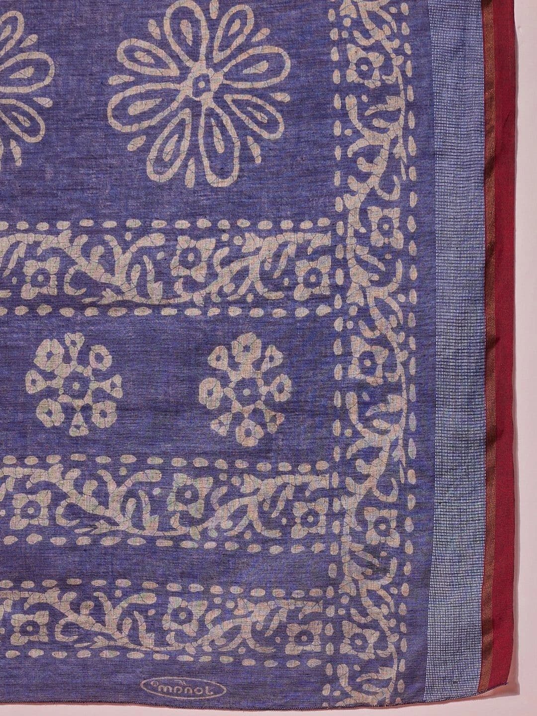 Sangria Batik Designer Bagru Saree thumbnail 3