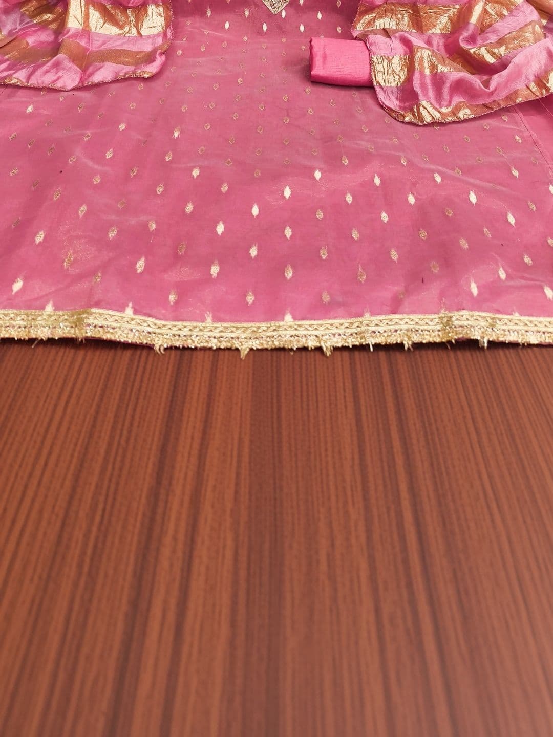 Dhaaga Ghar Embroidered Art Silk Unstitched Dress Material thumbnail 2