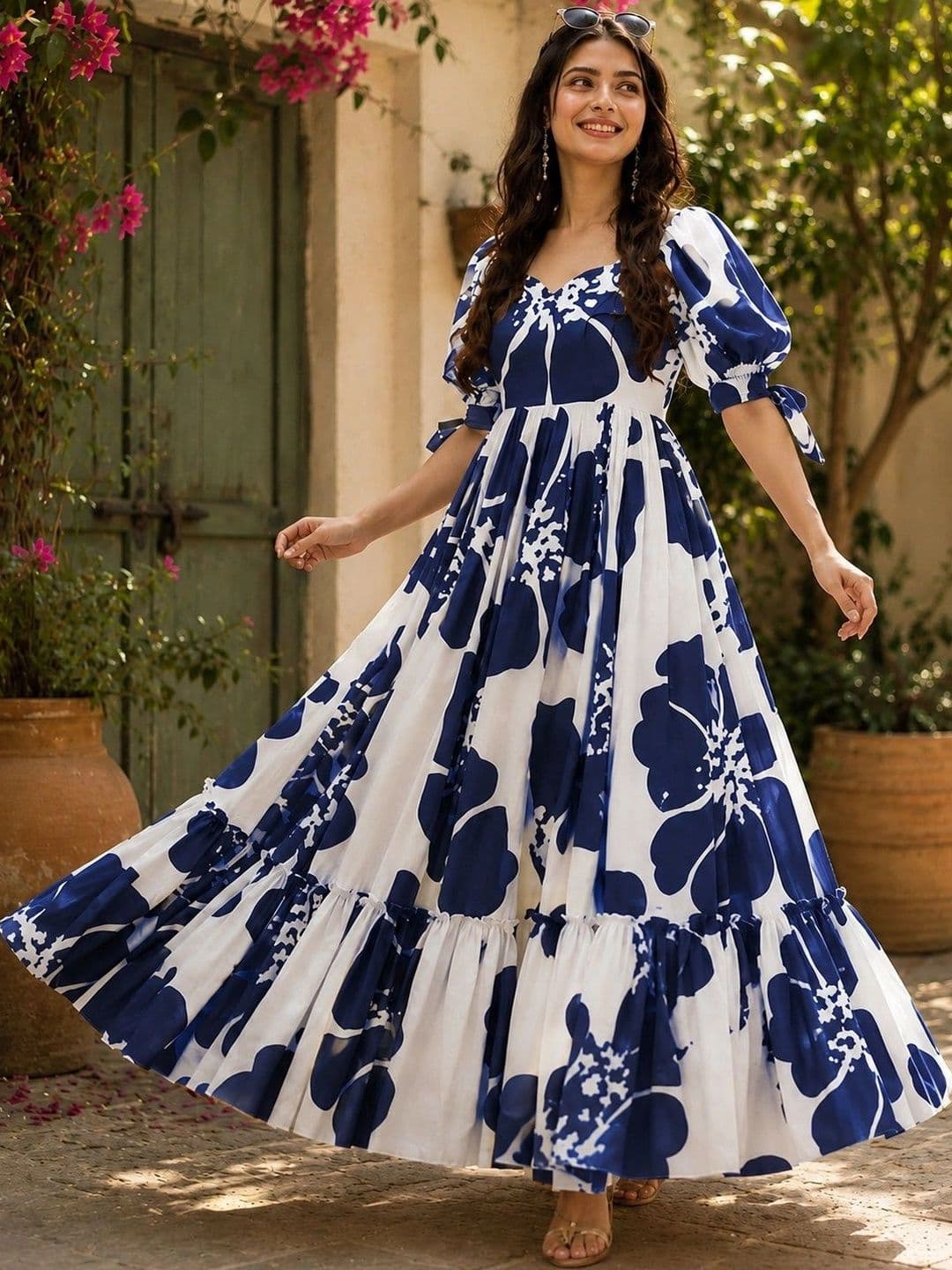 Raiyani Enterprise Women Floral Printed Floral Crepe Anarkali Kurta - view 1