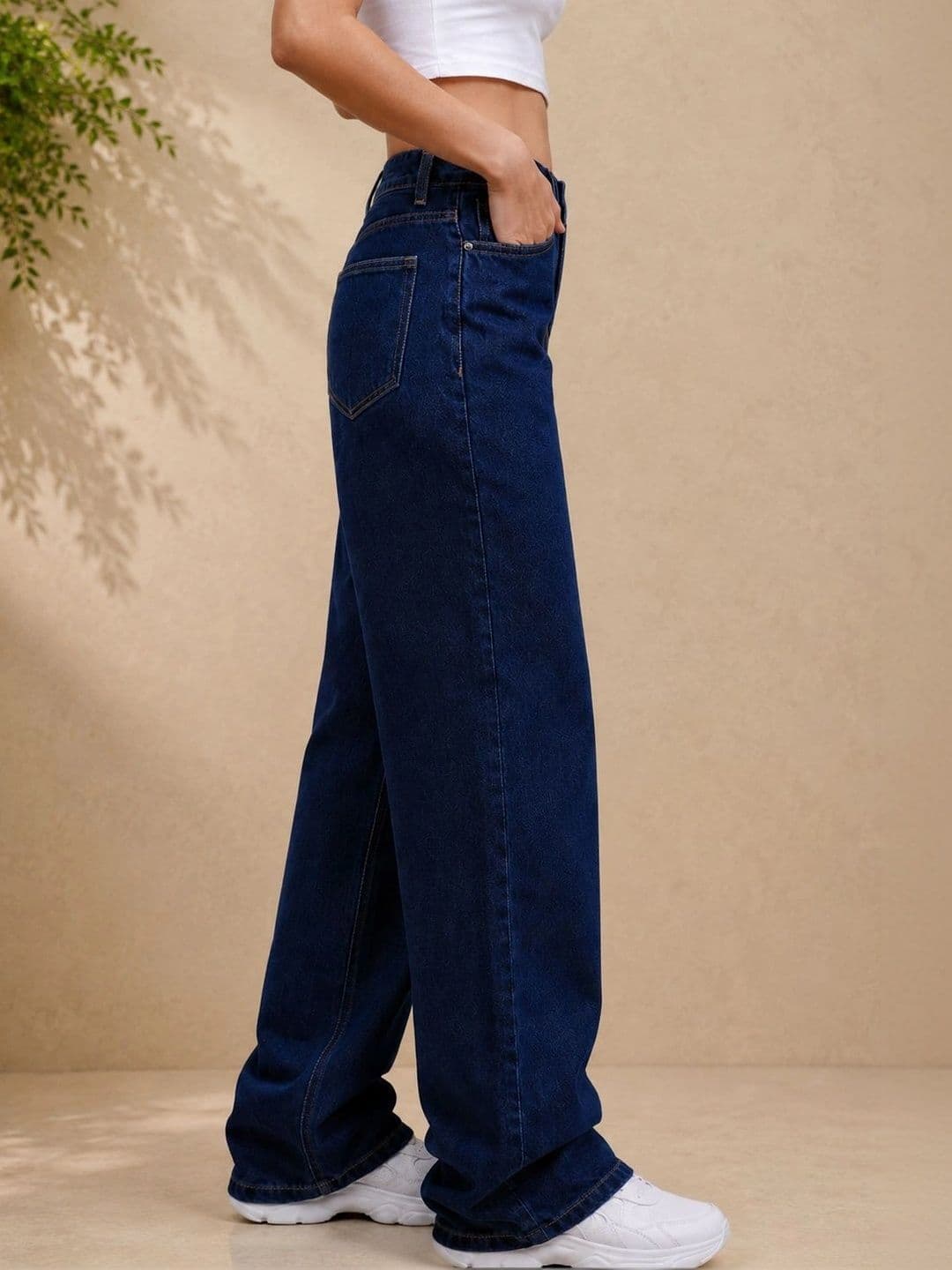 DressBerry Women Comfort Wide Leg High-Rise Stretchable Jeans thumbnail 2