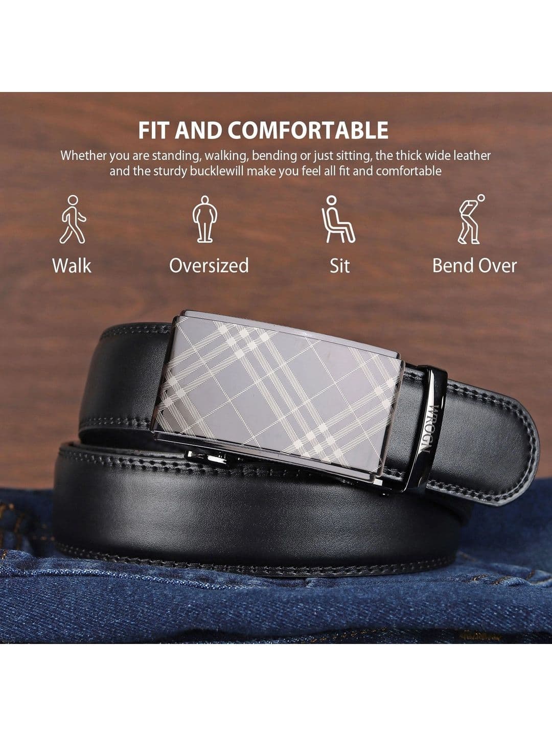 WROGN Men Checked PU Formal Belt thumbnail 3