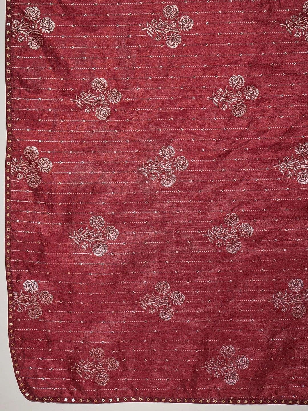 Sangria Floral Beads and Stones Poly Georgette Designer Saree thumbnail 3