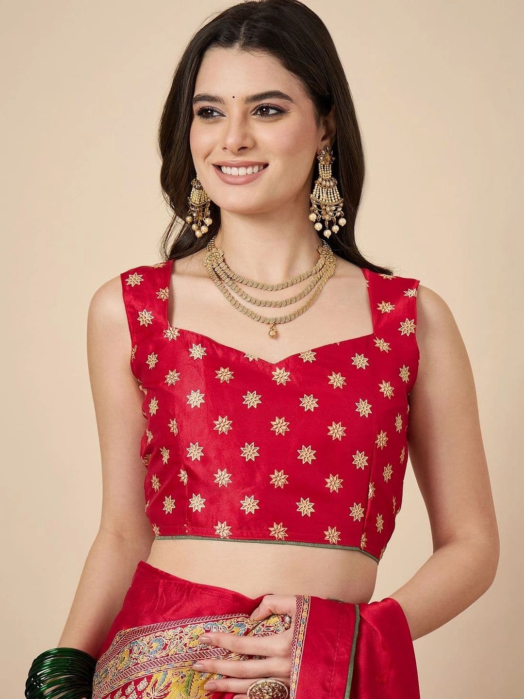 Sangria Ethnic Motifs Mirror Work Poly Georgette Designer Saree thumbnail 5