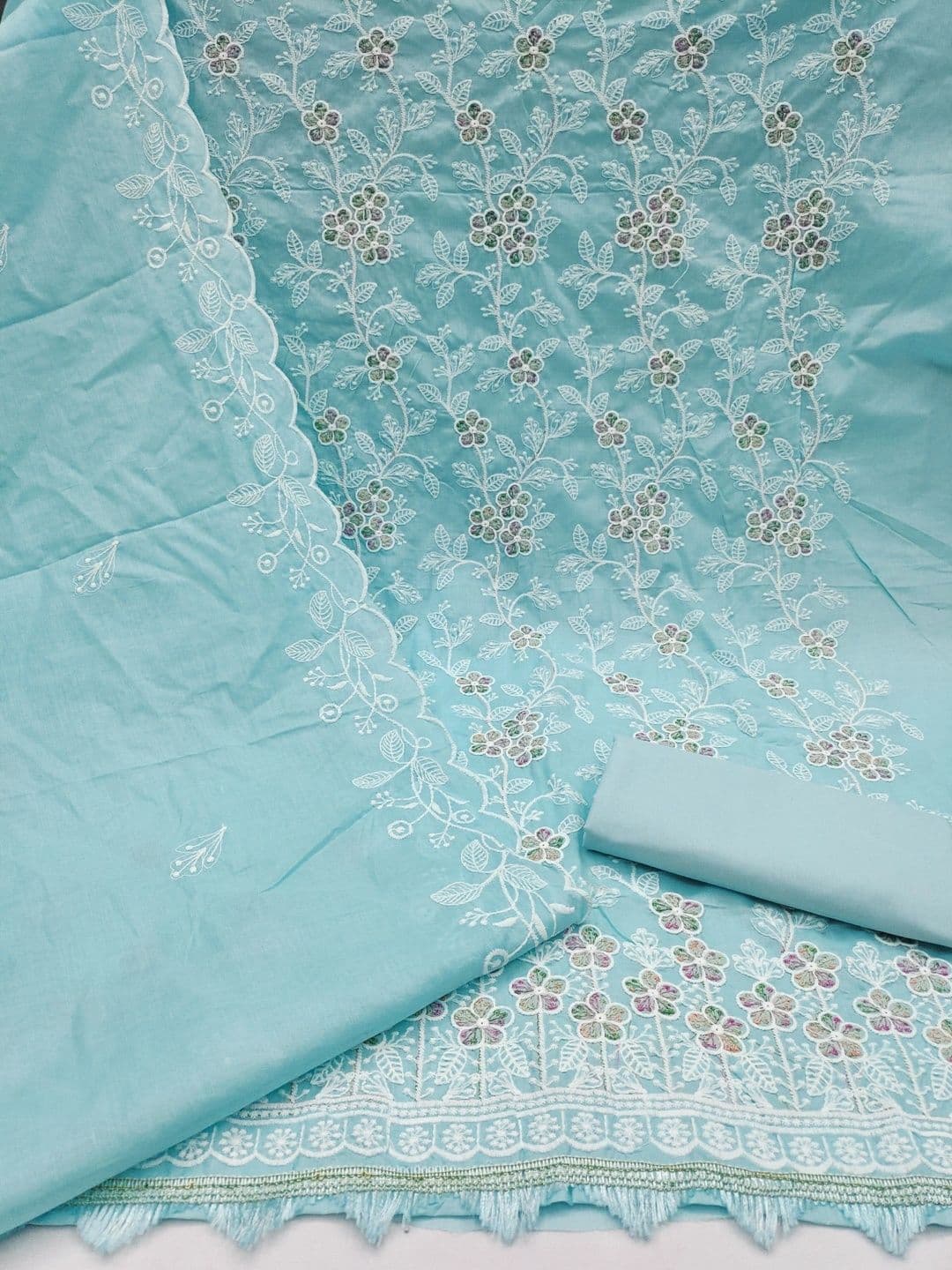 Dhaaga Ghar Embroidered Unstitched Dress Material thumbnail 3