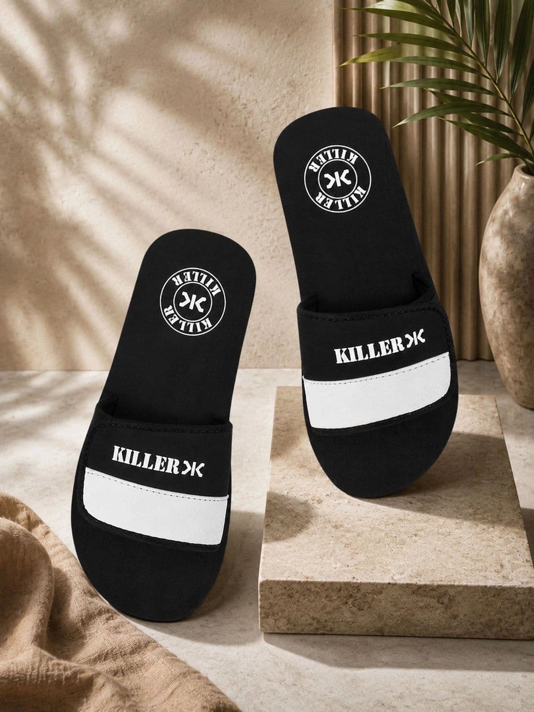 Killer Men Colourblocked Sliders - view 1