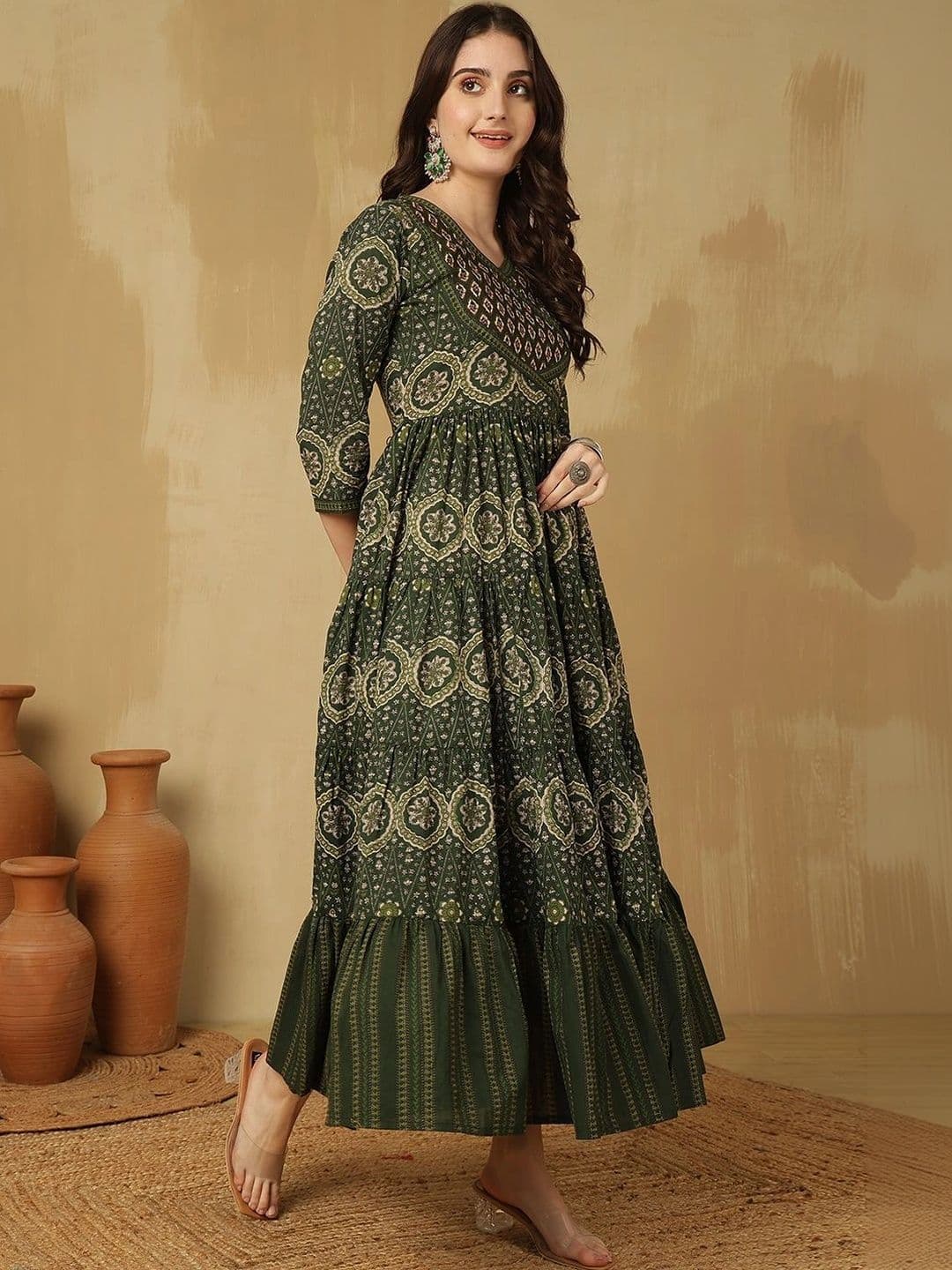 Sangria Women Ethnic Motifs Printed Anarkali Kurta thumbnail 2