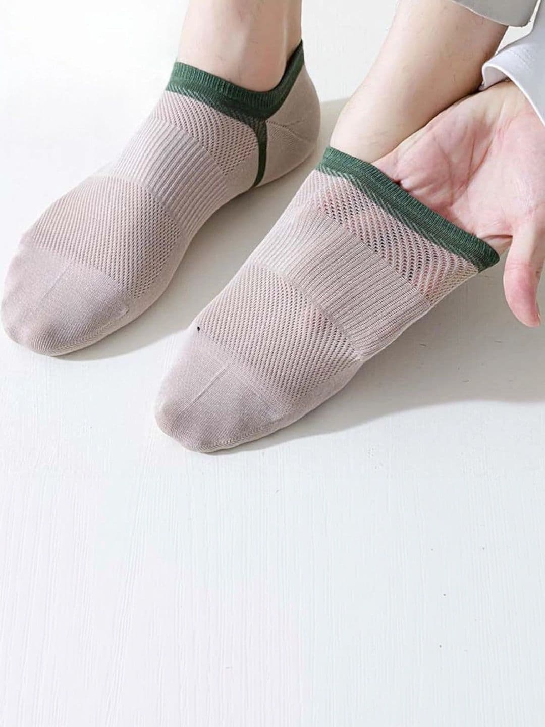 Moda Rapido Men Pack of 5 Cotton Blend Colourblocked Shoe Liners Socks thumbnail 7