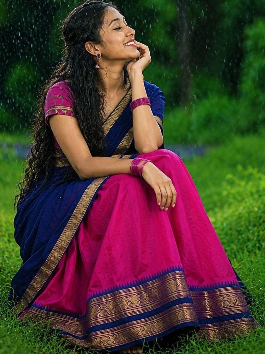 JIVUBA Embellished Ready to Wear Lehenga & Unstitched Blouse With Dupatta thumbnail 3
