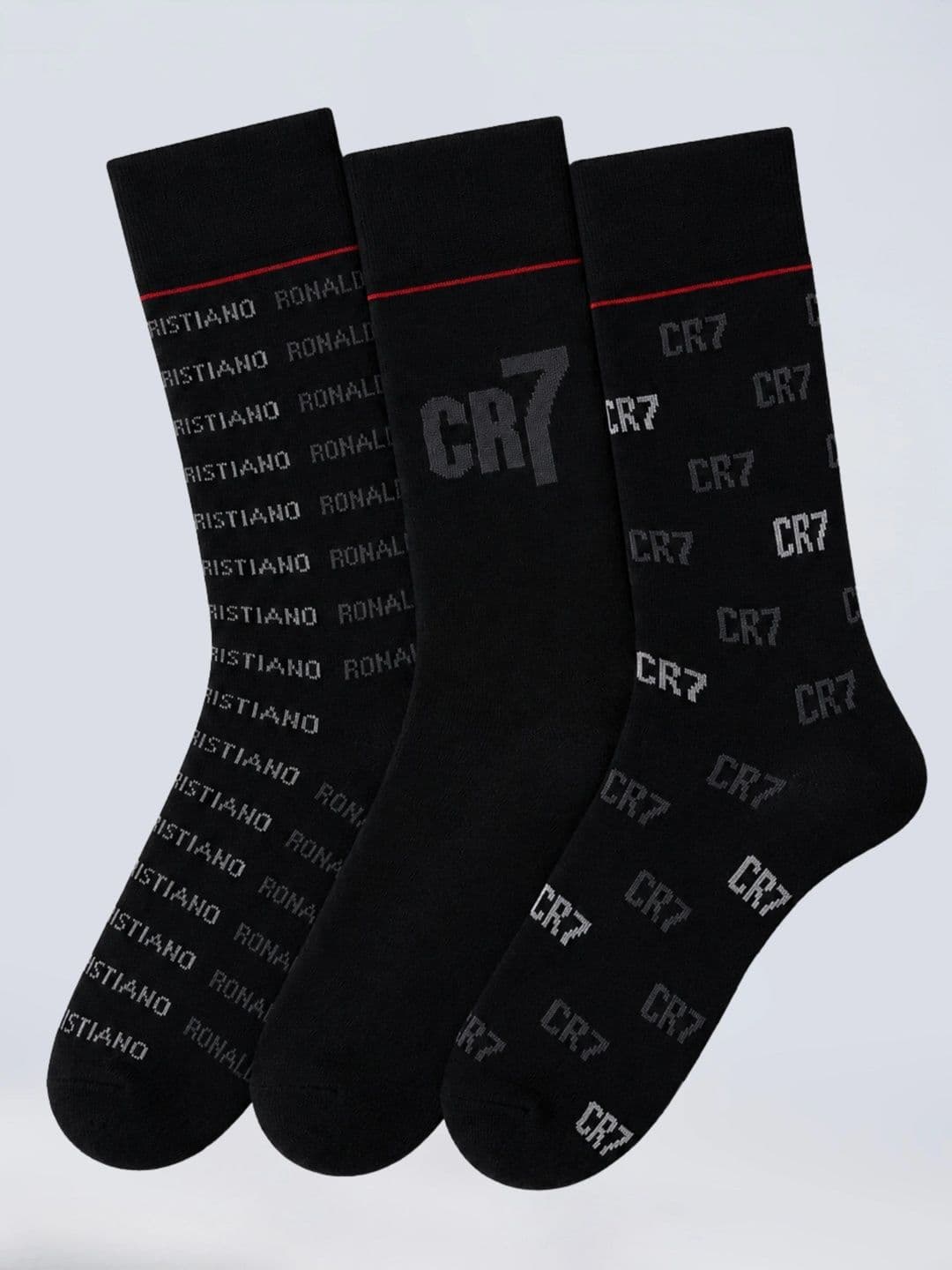 CR7 Cristiano Ronaldo Men Pack of 3 Cotton Assorted Patterned Above Ankle Socks thumbnail 4