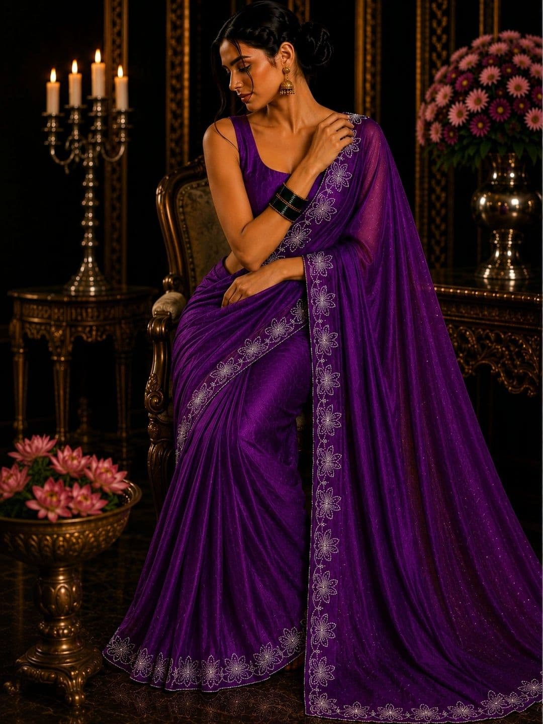 Divyanti Designs Embroidered Art Silk Saree thumbnail 4