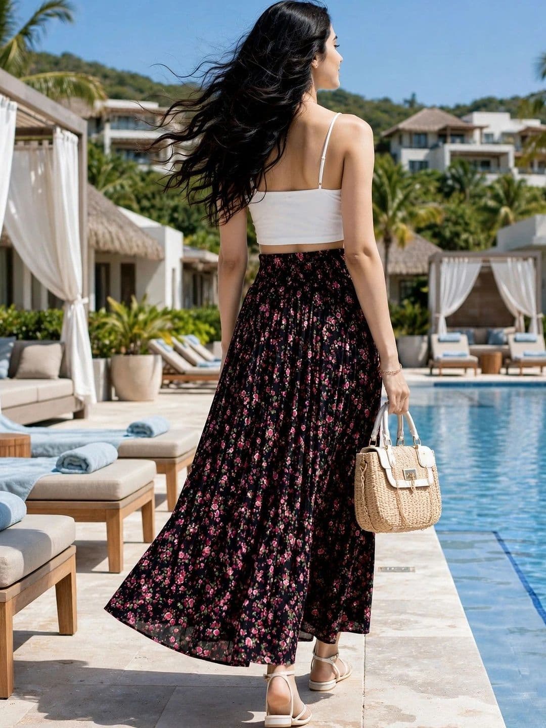 DIVYABHUMI FASHION Women Floral Printed Crepe Palazzos thumbnail 3