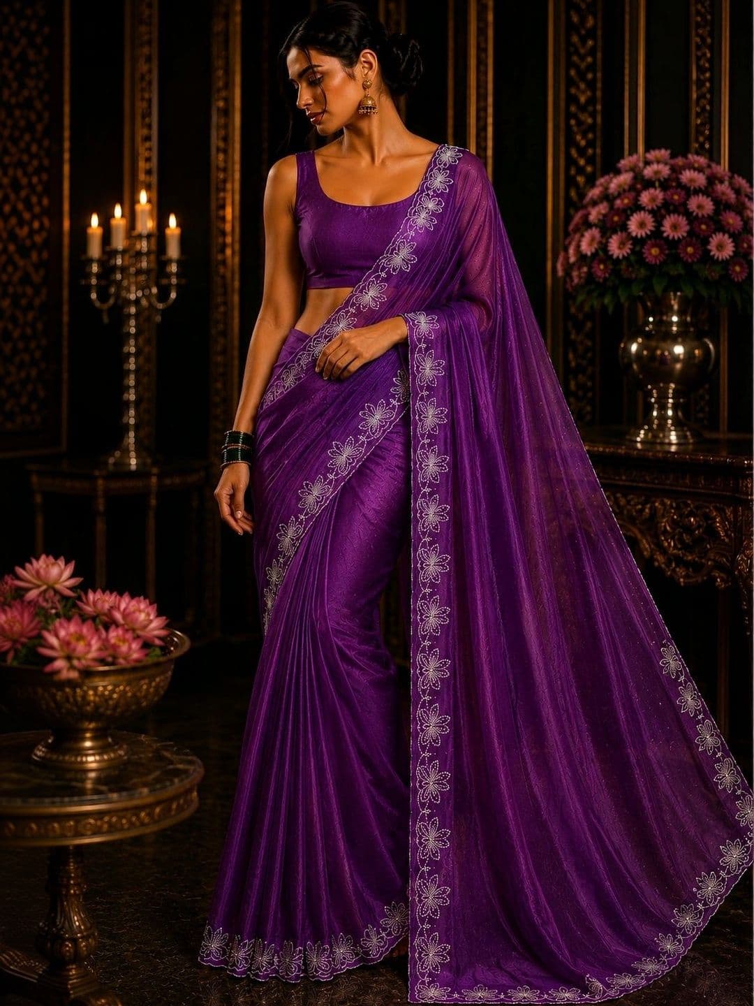 Divyanti Designs Embroidered Art Silk Saree - view 1