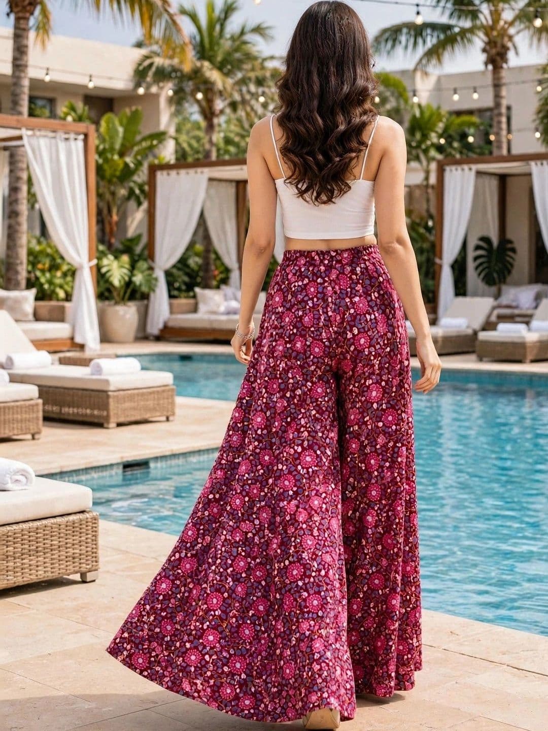DIVYABHUMI FASHION Women Floral Printed Crepe Ethnic Palazzos thumbnail 4