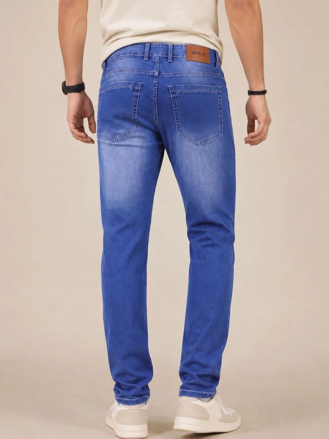 GEX Men Jean Regular Fit Mid-Rise Mildly Distressed Stretchable Jeans thumbnail 2