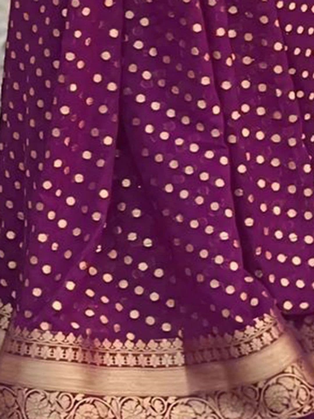 SANISA Polka Dot Zari Silk Blend Saree thumbnail 7