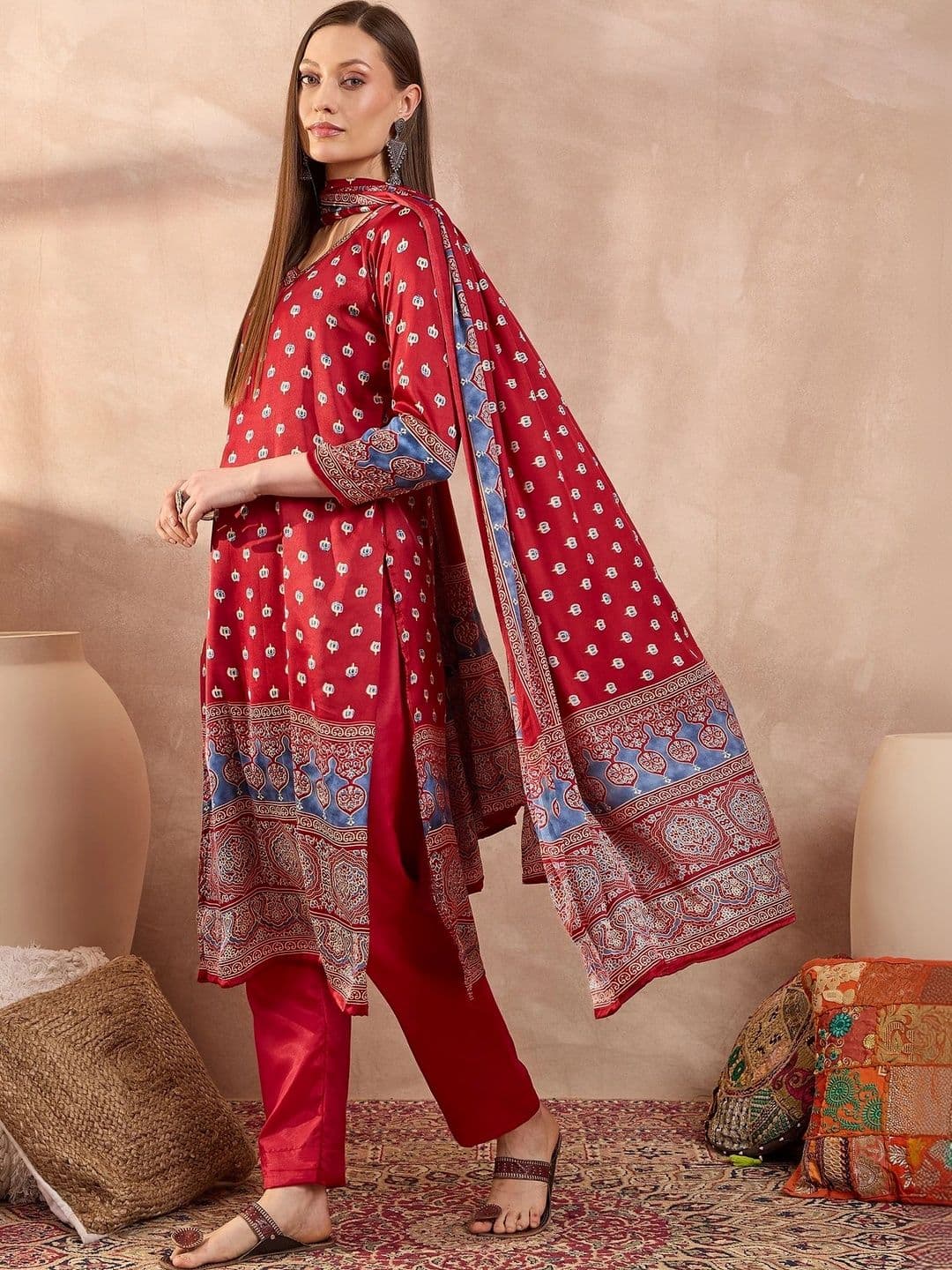 ZYVIRA Satin Unstitched Dress Material thumbnail 2