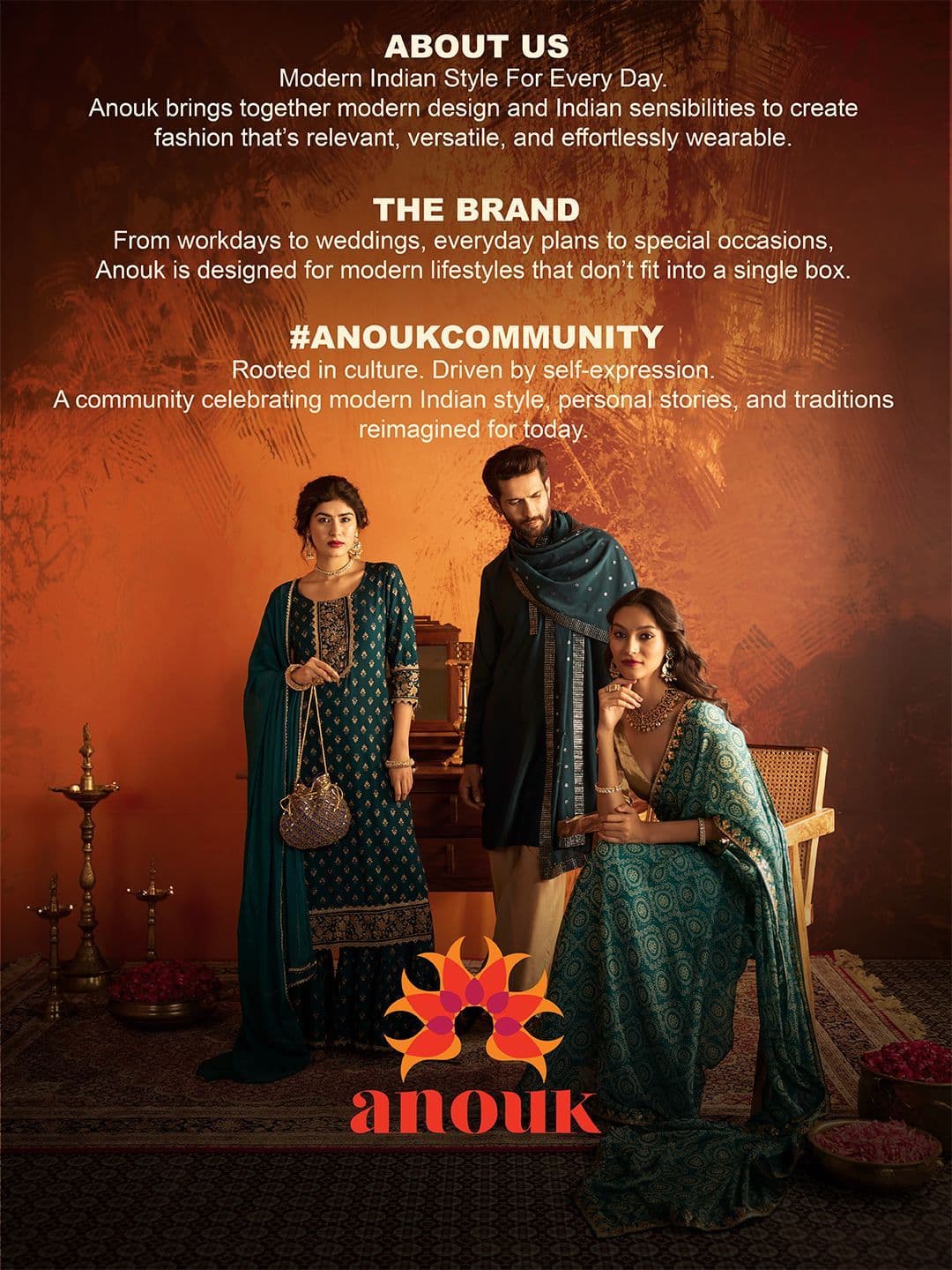 Anouk Printed Band Collar Straight Long Kurta thumbnail 4
